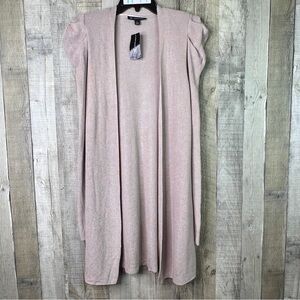 INC Small Puff Sleeve Completer Cardigan Sweater Open Front with Shoulde…